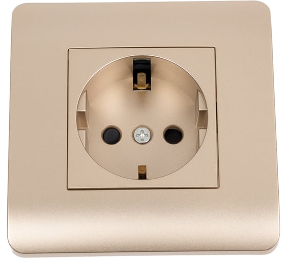 Изображение товара Розетка CHINT NEW3-E 16А с заземлением, защитные шторки шампань 431404