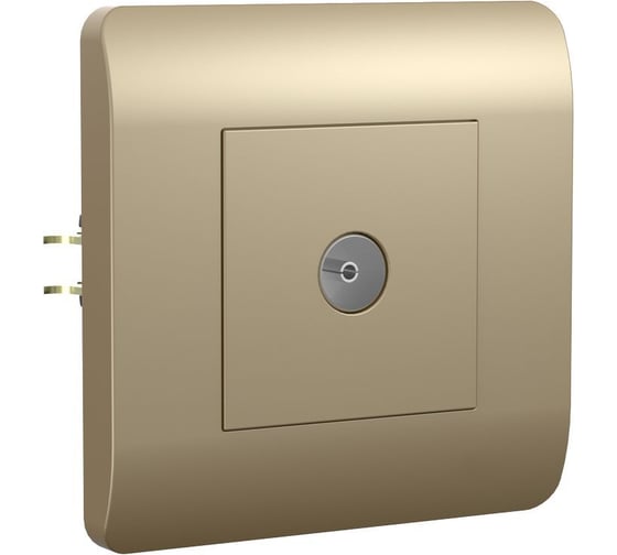 Изображение товара Розетка телевизионная одиночная TV CHINT NEW3-E коннектор шампань 431410