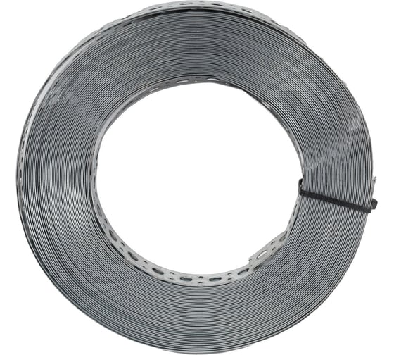 Изображение товара Монтажная оцинкованная лента полоса REXANT перфорированная прямая, рулон 25 м 07-7107-4