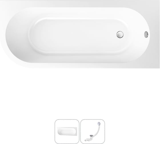 Изображение товара Акриловая ванна Lavinia Boho Art II в наборе 2 в 1: акриловая ванна (правый разворот), слив-перелив 202010725