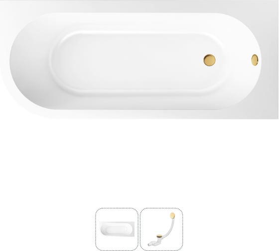 Изображение товара Акриловая ванна Lavinia Boho Art II в наборе 2 в 1: акриловая ванна (правый разворот), слив-перелив 202010863