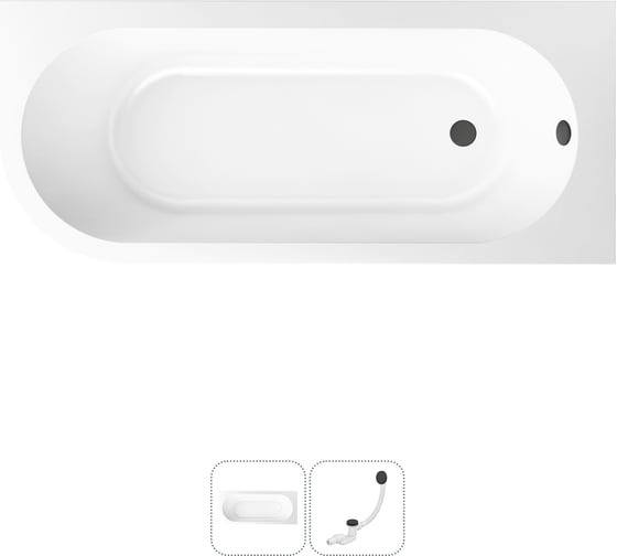 Изображение товара Акриловая ванна Lavinia Boho Art II в наборе 2 в 1: акриловая ванна (правый разворот), слив-перелив 202010817