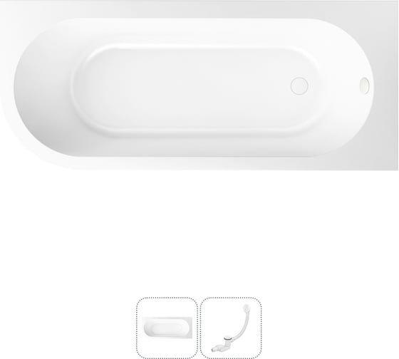 Изображение товара Акриловая ванна Lavinia Boho Art II в наборе 2 в 1: акриловая ванна (правый разворот), слив-перелив 202010771