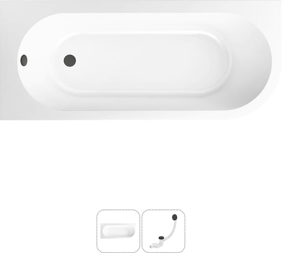 Изображение товара Акриловая ванна Lavinia Boho Art II в наборе 2 в 1: акриловая ванна (левый разворот), слив-перелив 202010816