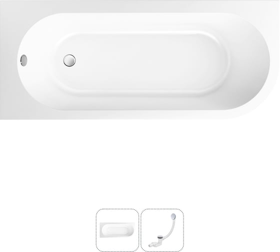 Изображение товара Акриловая ванна Lavinia Boho Art II в наборе 2 в 1: акриловая ванна (левый разворот), слив-перелив 202010724