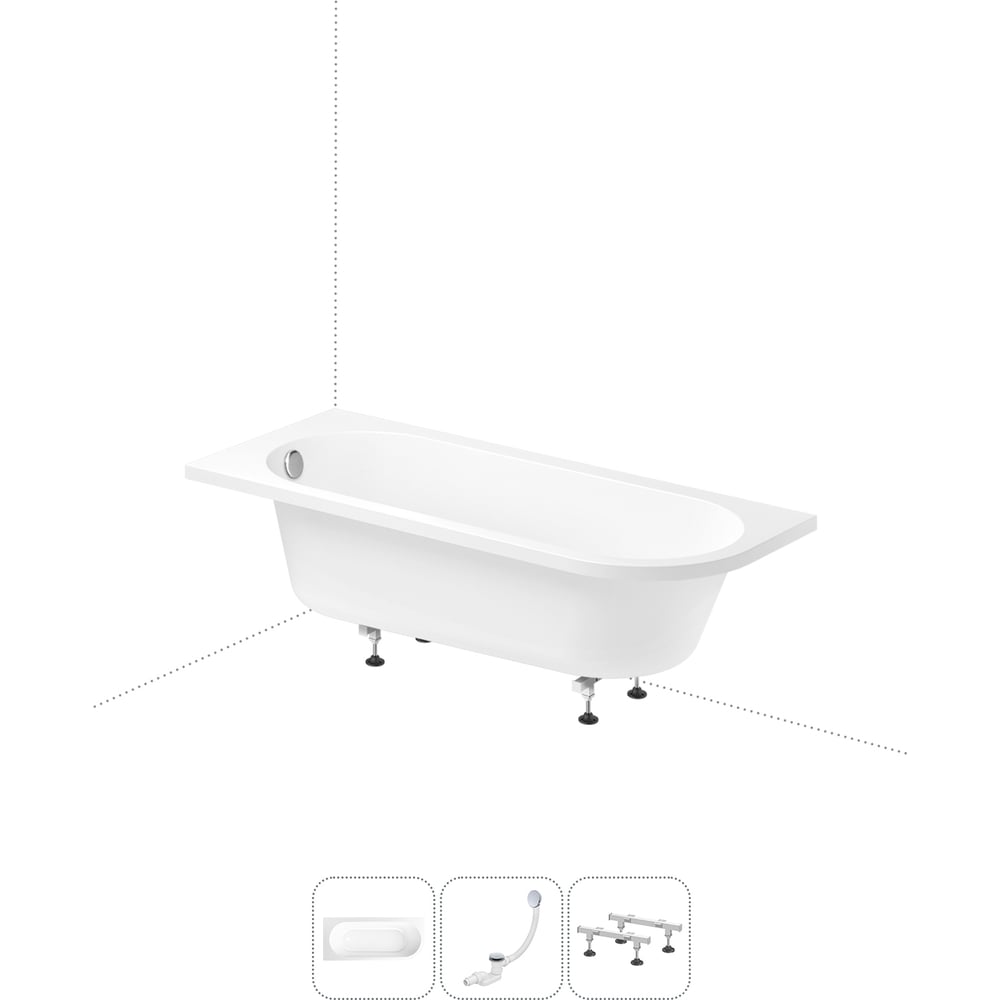 Изображение товара Акриловая ванна Lavinia Boho Art II 3 в 1 левый разворот комплект