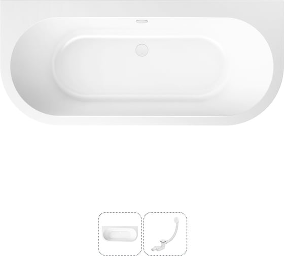 Изображение товара Акриловая ванна Lavinia Boho Art в наборе 2 в 1: акриловая ванна, слив-перелив 202010769