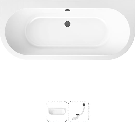 Изображение товара Акриловая ванна Lavinia Boho Art в наборе 2 в 1: акриловая ванна, слив-перелив 202010815