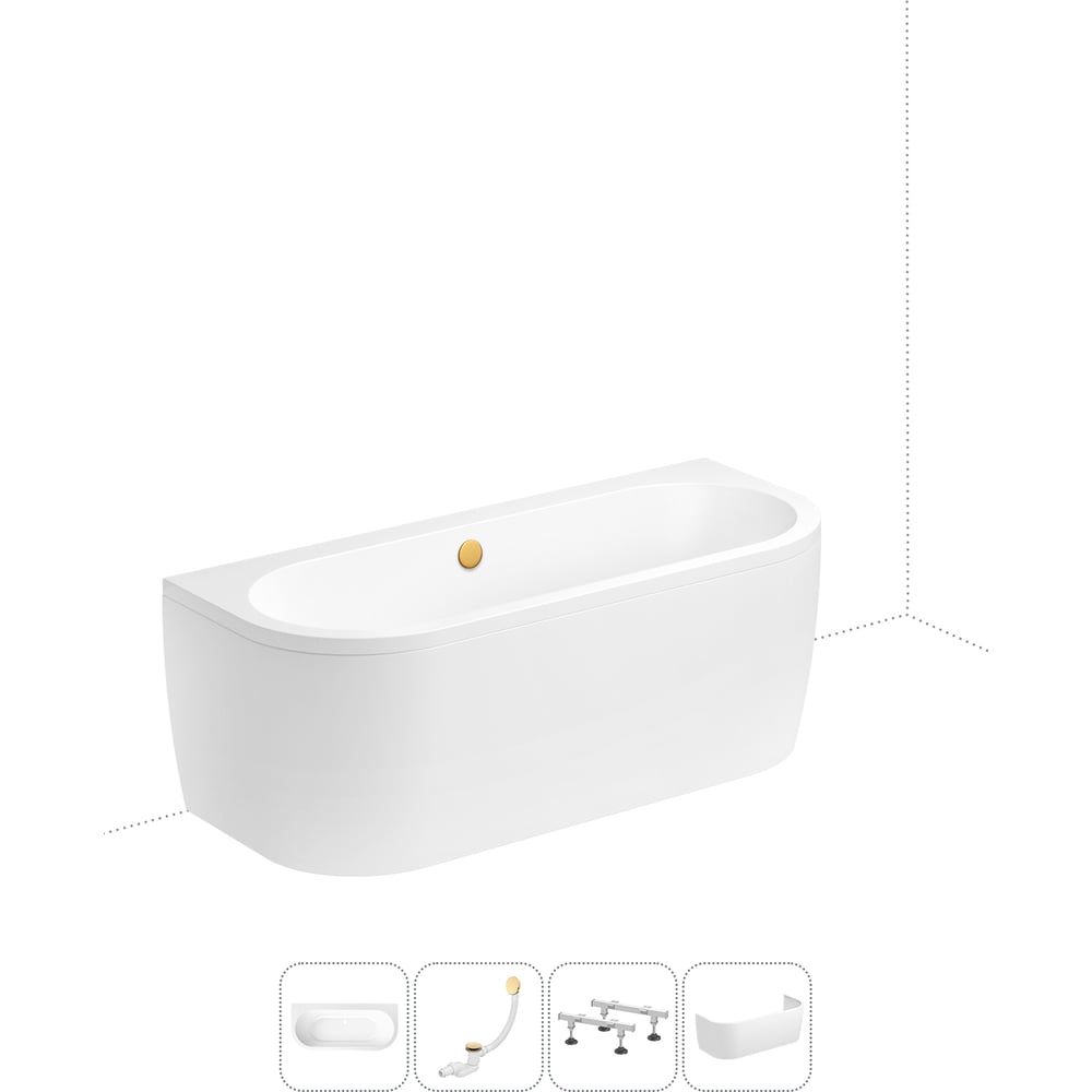 Изображение товара Акриловая ванна Lavinia Boho Art 4 в 1 овальная белая классика