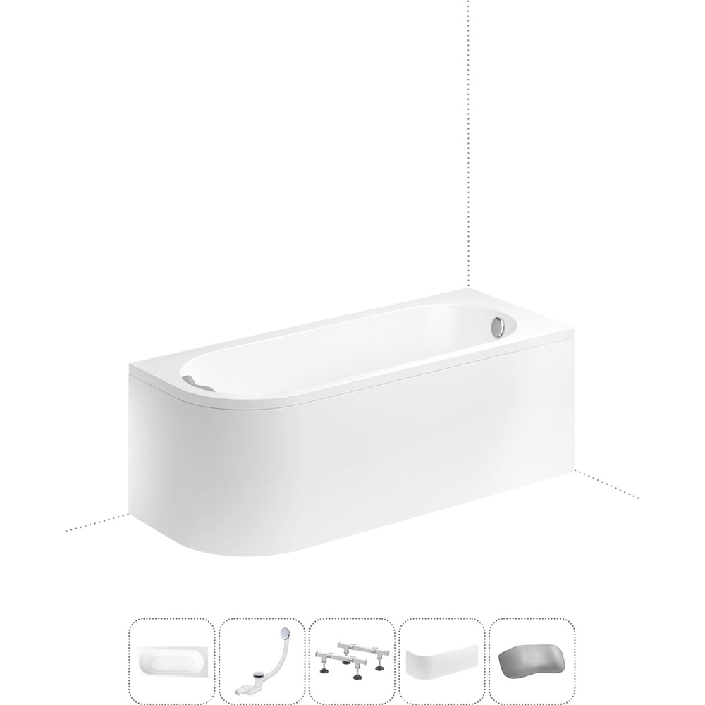 Изображение товара Акриловая ванна Lavinia Boho Art II 5 в 1 с экраном и подголовником