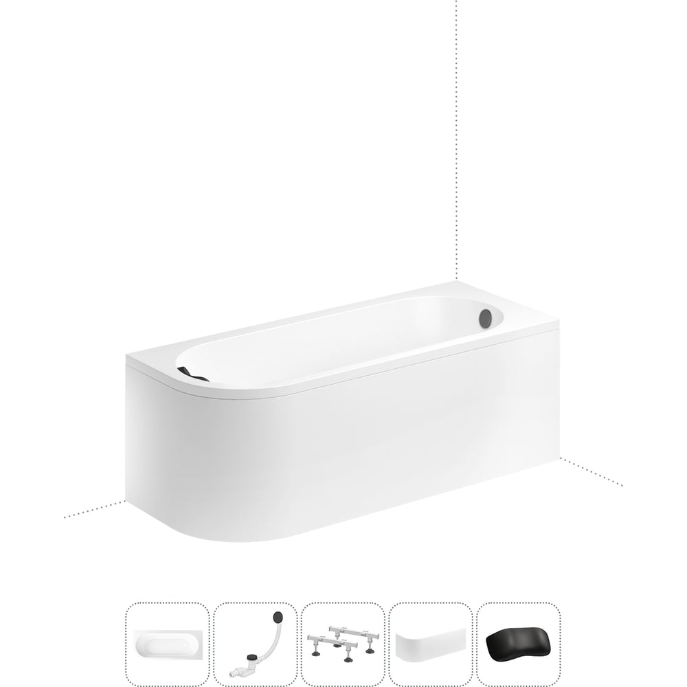 Изображение товара Акриловая ванна Lavinia Boho Art II 5 в 1 с экраном и подголовником