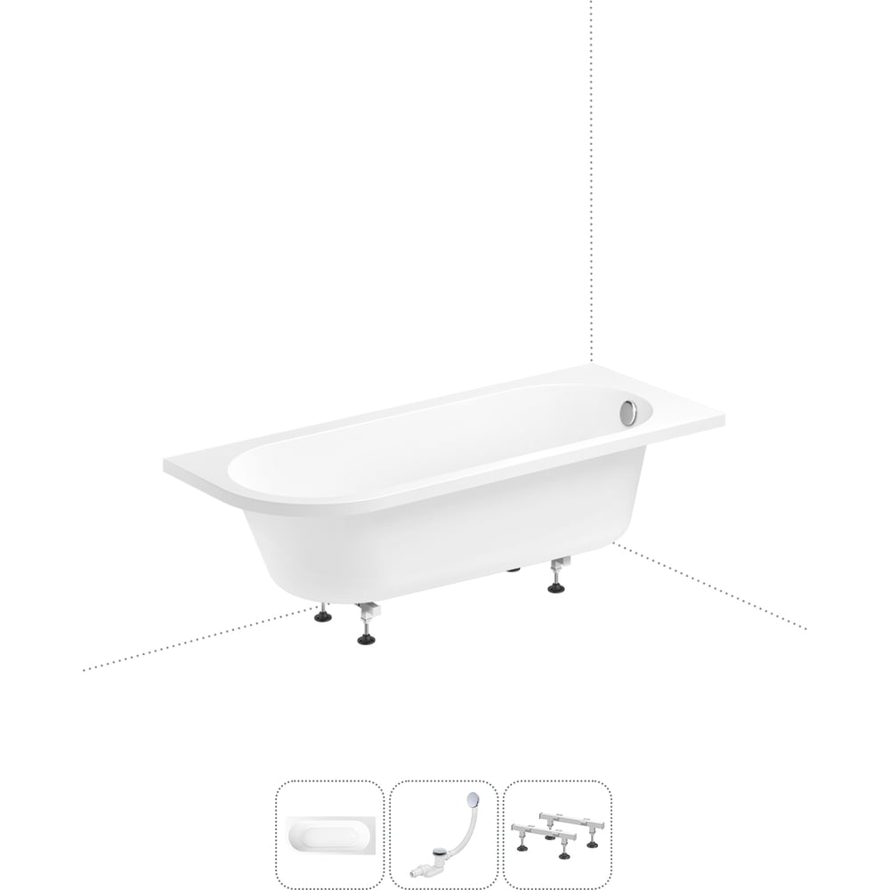 Изображение товара Акриловая ванна Lavinia Boho Art II асимметричная 1700x725 мм белая