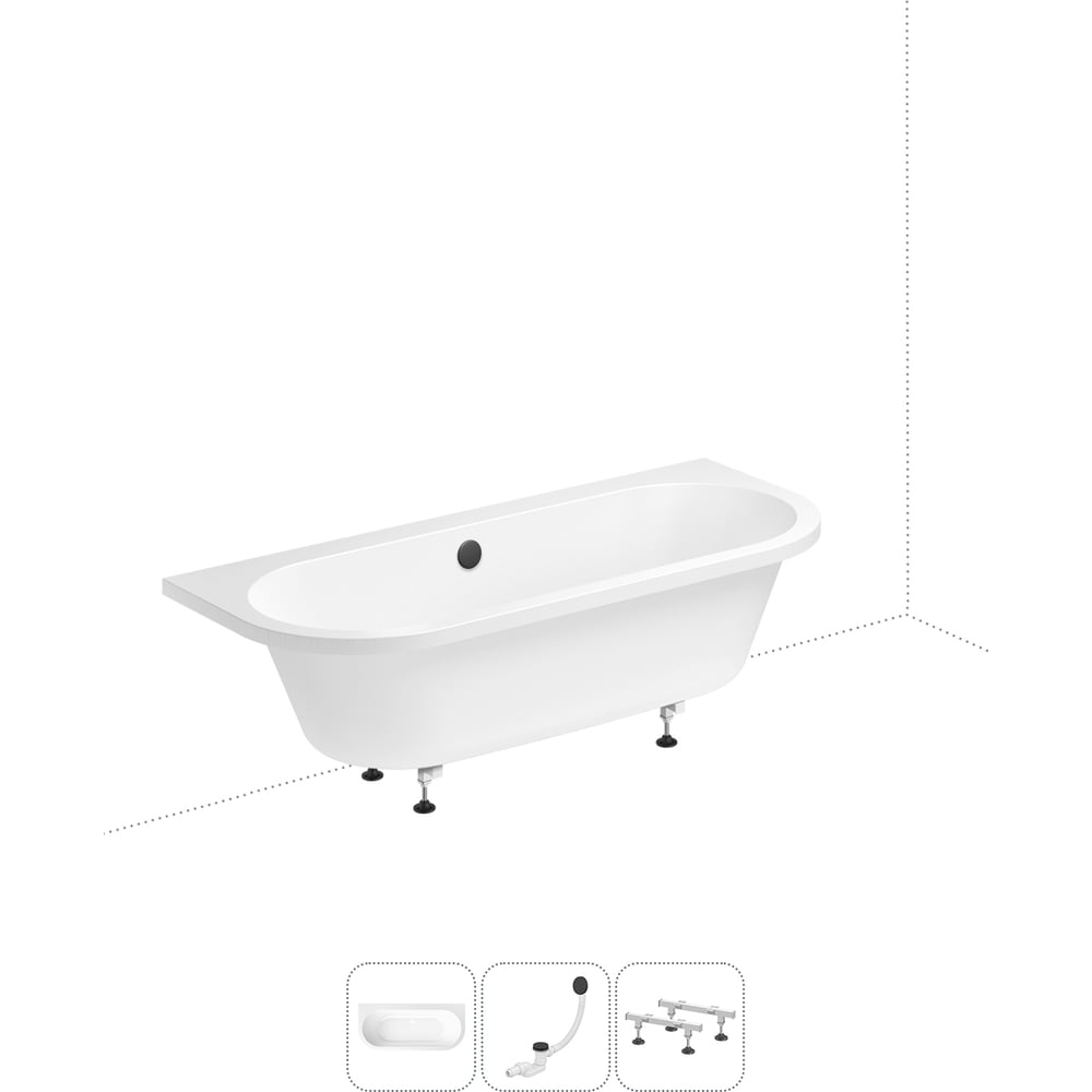 Изображение товара Акриловая ванна Lavinia Boho Art 3 в 1 с ножками и сливом