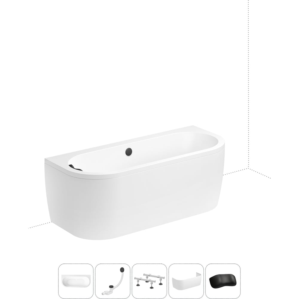 Изображение товара Акриловая ванна Lavinia Boho Art 5 в 1 овальная белая с панелью и подголовником