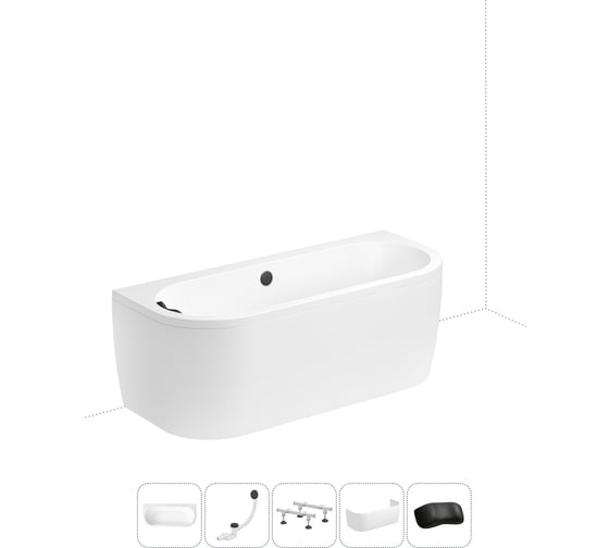 Изображение товара Акриловая ванна Lavinia Boho Art в наборе 5 в 1: акриловая ванна, ножки, экран, слив-перелив, подголовник 202011693