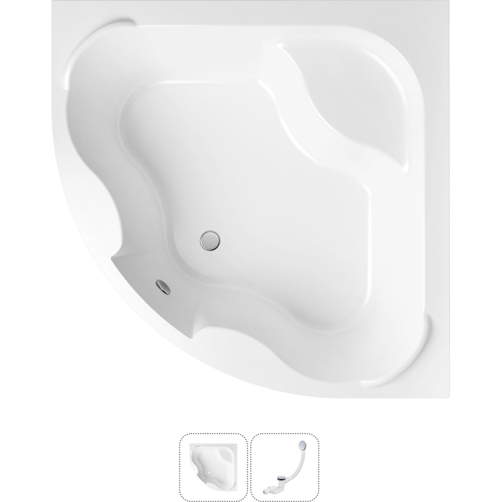 Изображение товара Акриловая ванна Lavinia Boho Aveo угловая 1500x1500 мм белая без гидромассажа