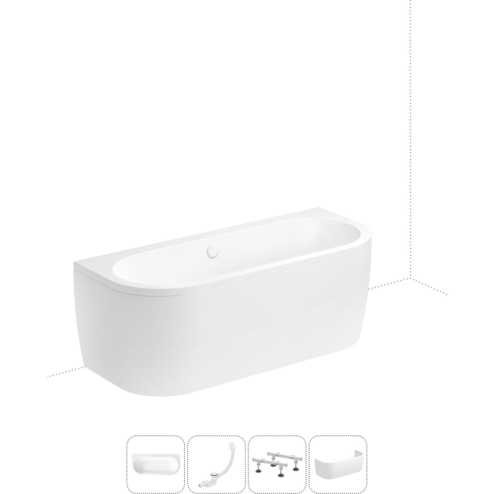 Изображение товара Акриловая ванна Lavinia Boho Art 4в1 овальная белая с экраном и ножками