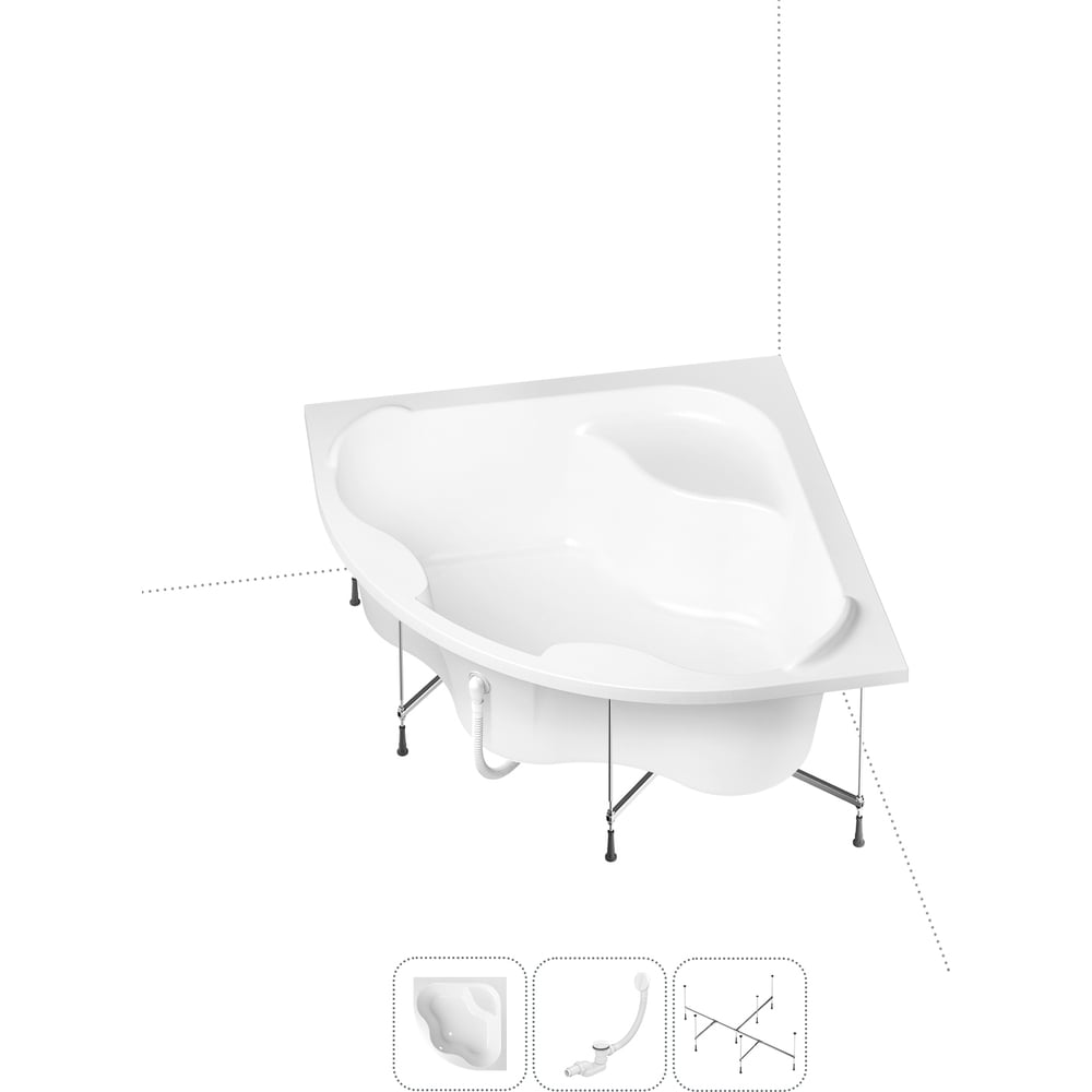 Изображение товара Акриловая ванна Lavinia Boho Aveo 3 в 1 двухместная угловая белая