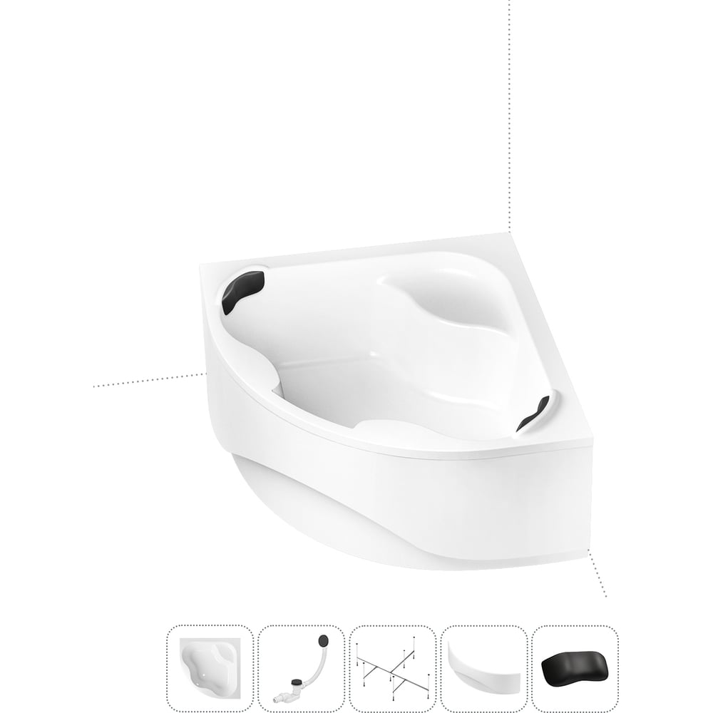 Изображение товара Акриловая ванна Lavinia Boho Aveo 5 в 1 угловая встраиваемая белая