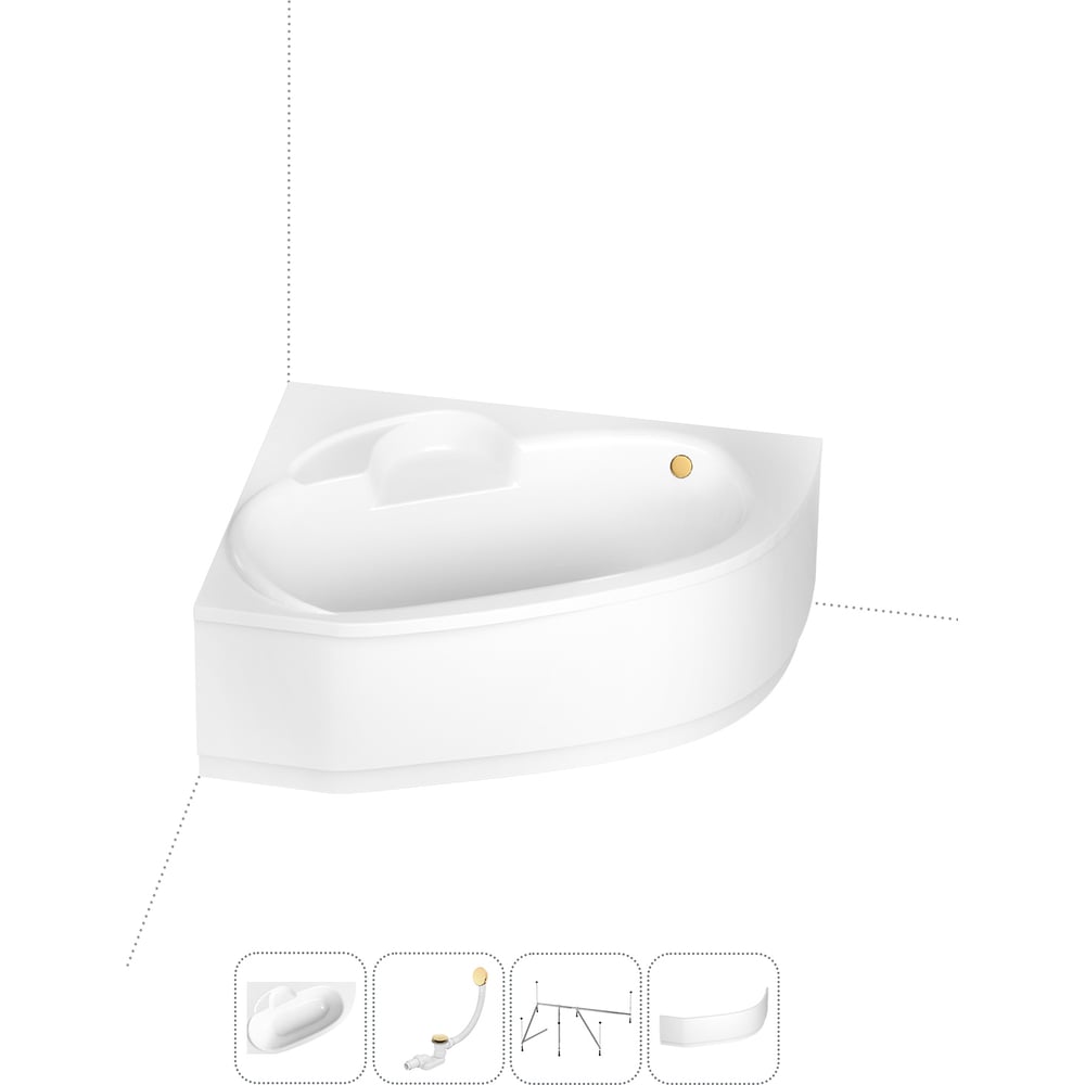 Изображение товара Акриловая ванна Lavinia Boho Bell Pro 4 в 1 с каркасом и экраном