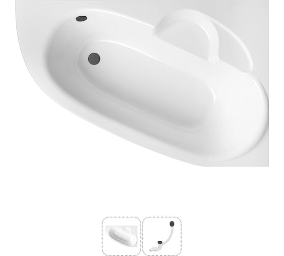 Изображение товара Акриловая ванна Lavinia Boho Bell Pro в наборе 2 в 1: акриловая ванна (правый разворот), слив-перелив 202010850