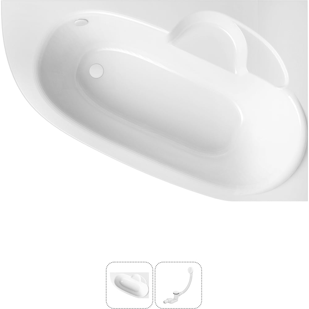 Изображение товара Акриловая ванна Lavinia Boho Bell Pro 2 в 1 с переливом и возможностью установки экрана