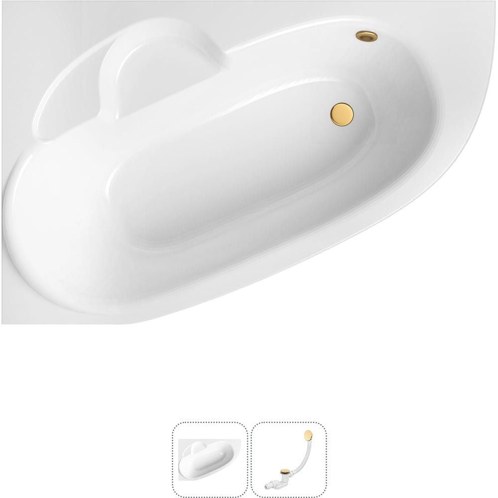 Изображение товара Акриловая ванна Lavinia Boho Bell Pro 2 в 1 классическая асимметричная