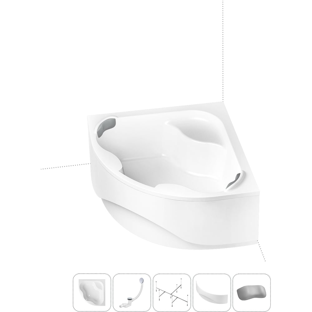 Изображение товара Акриловая ванна Lavinia Boho Aveo 5 в 1 угловая встраиваемая белая