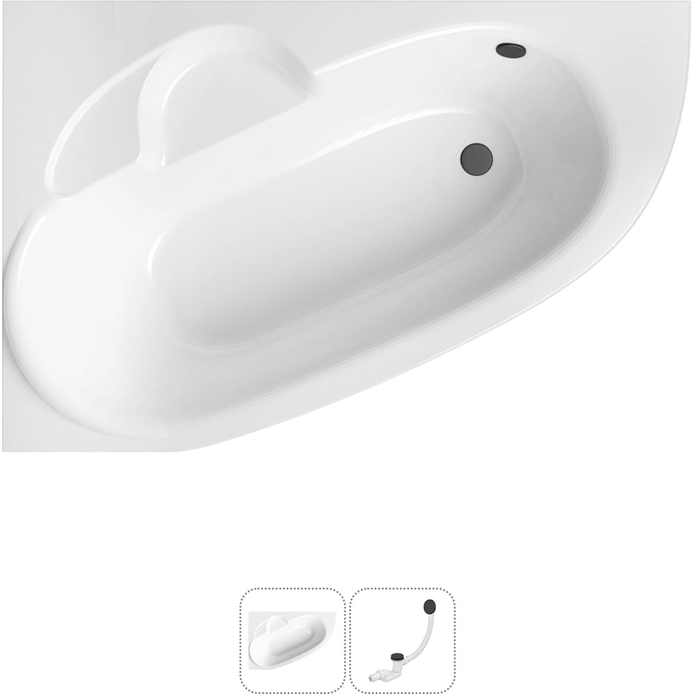 Изображение товара Акриловая ванна Lavinia Boho Bell Pro 2 в 1 асимметричная белая