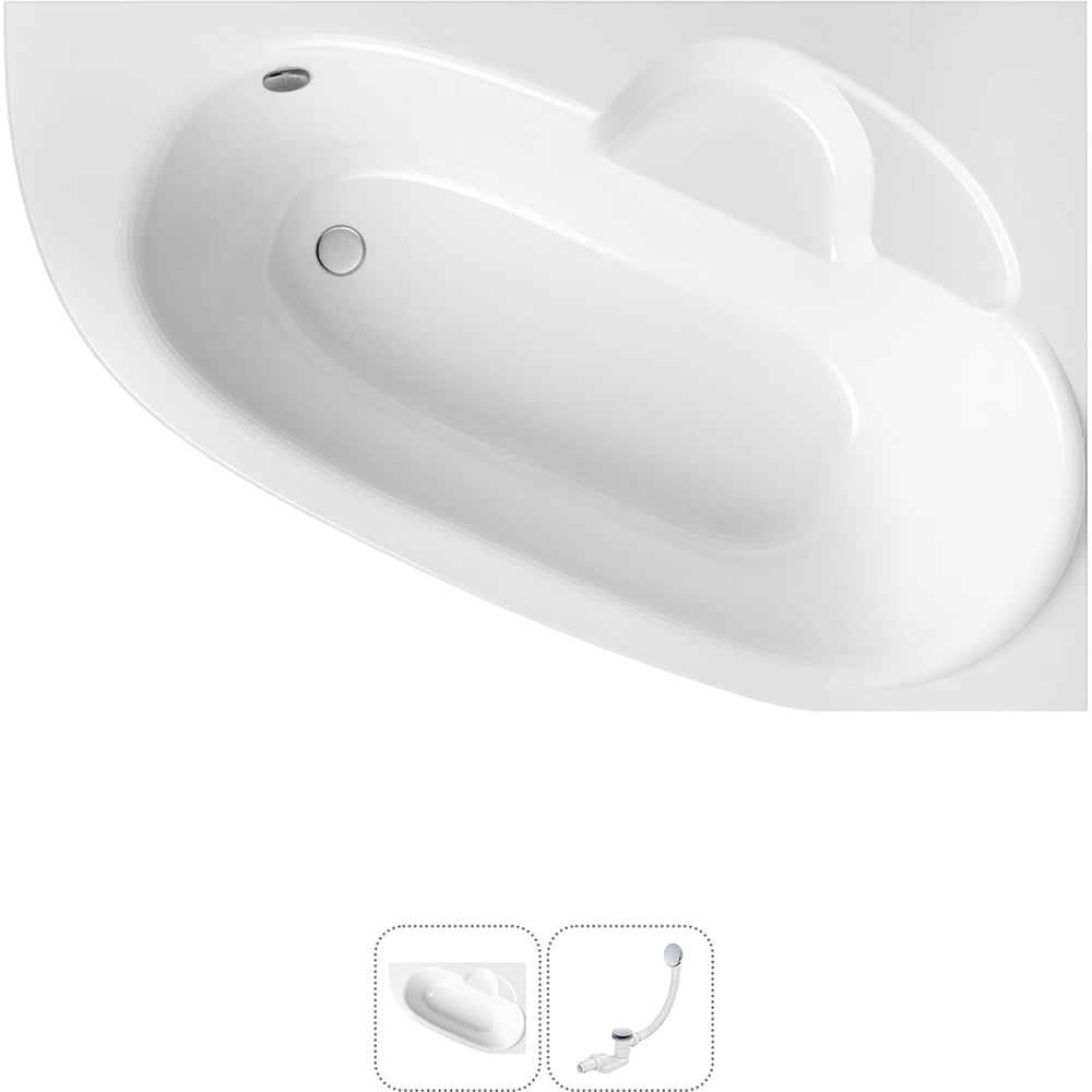 Изображение товара Акриловая ванна Lavinia Boho Bell Pro 2 в 1, асимметричная, белая