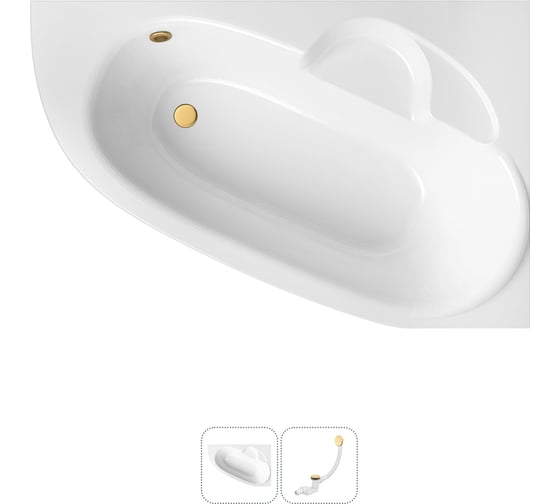 Изображение товара Акриловая ванна Lavinia Boho Bell Pro в наборе 2 в 1: акриловая ванна (правый разворот), слив-перелив 202010896