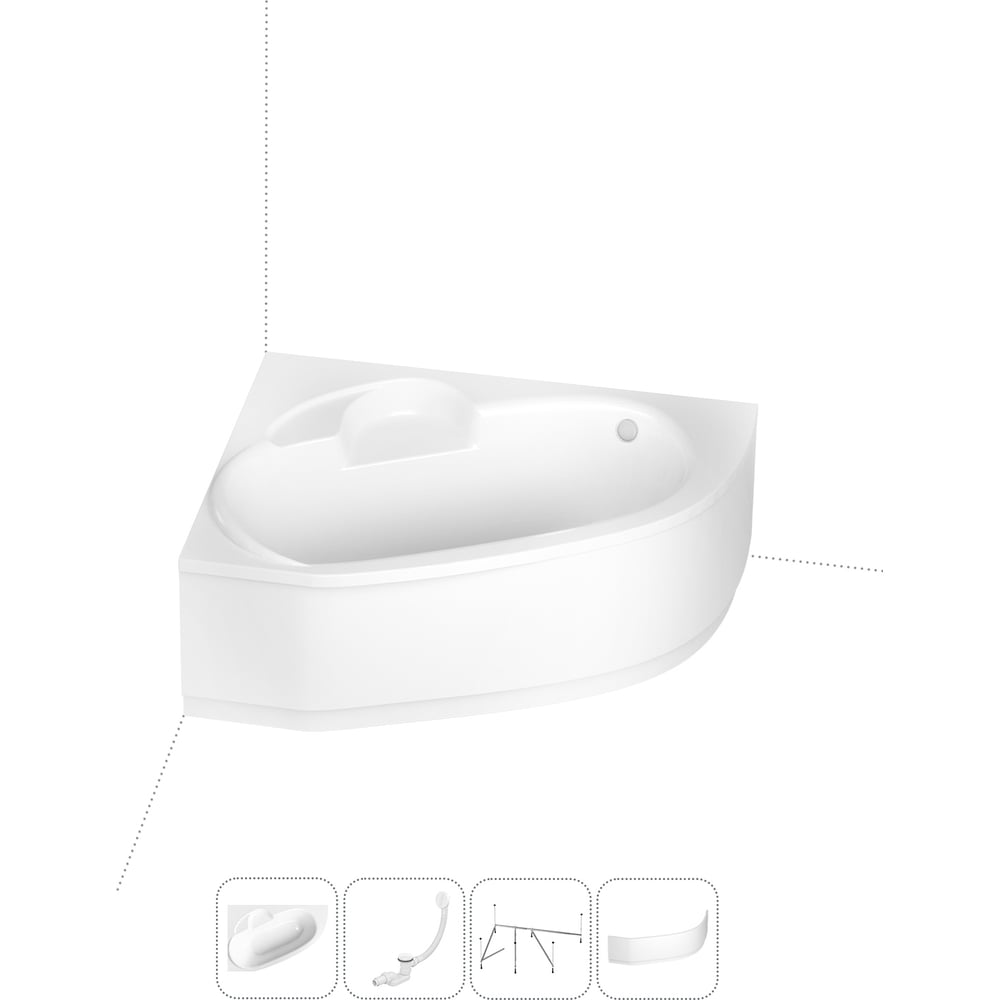 Изображение товара Акриловая ванна Lavinia Boho Bell Pro 1700 мм с каркасом и экраном