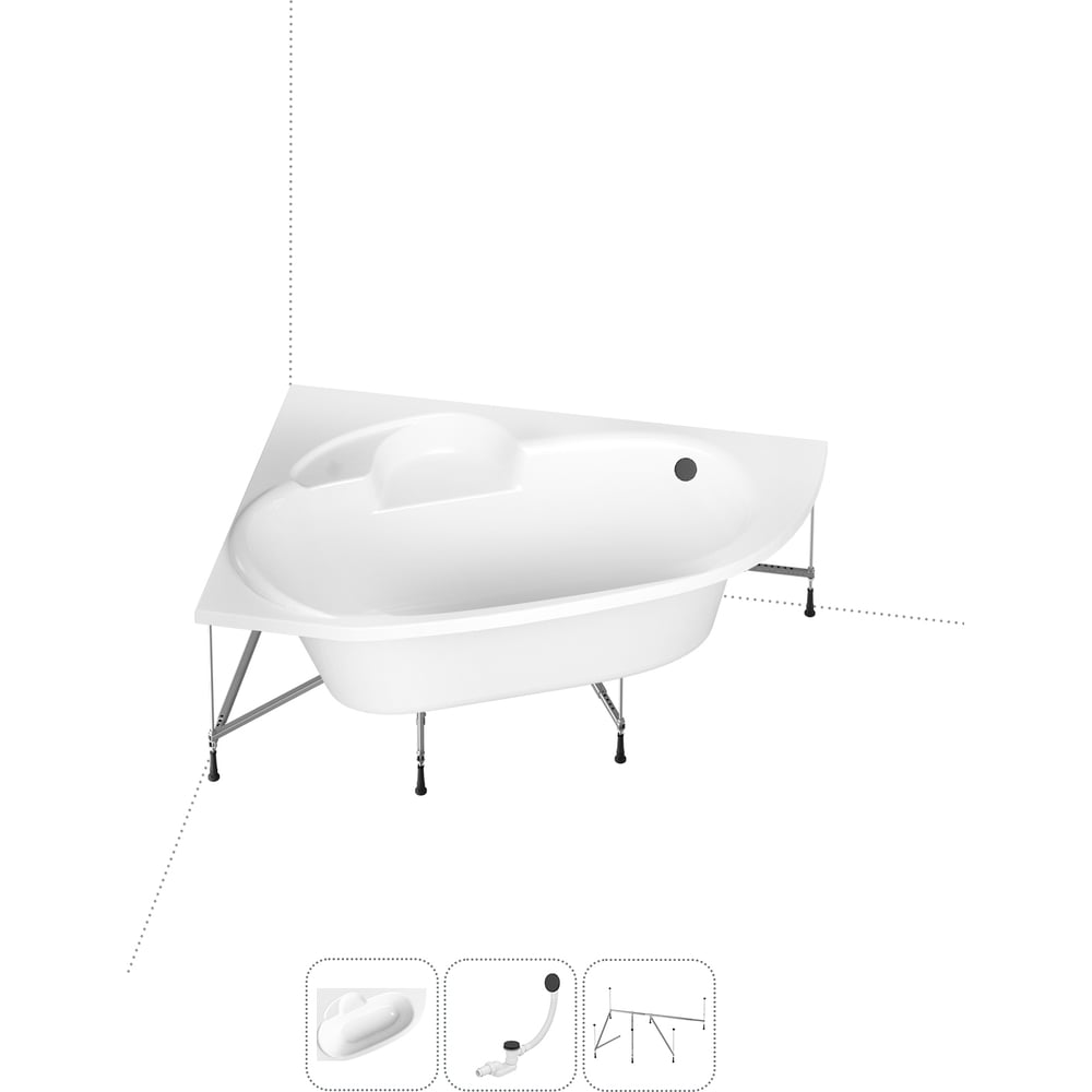 Изображение товара Акриловая ванна Lavinia Boho Bell Pro с каркасом и сливом