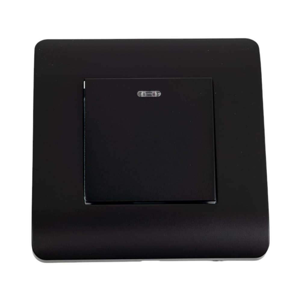 Изображение товара Выключатель 1-клавишный CHINT NEW3-E 10А с подсветкой черный