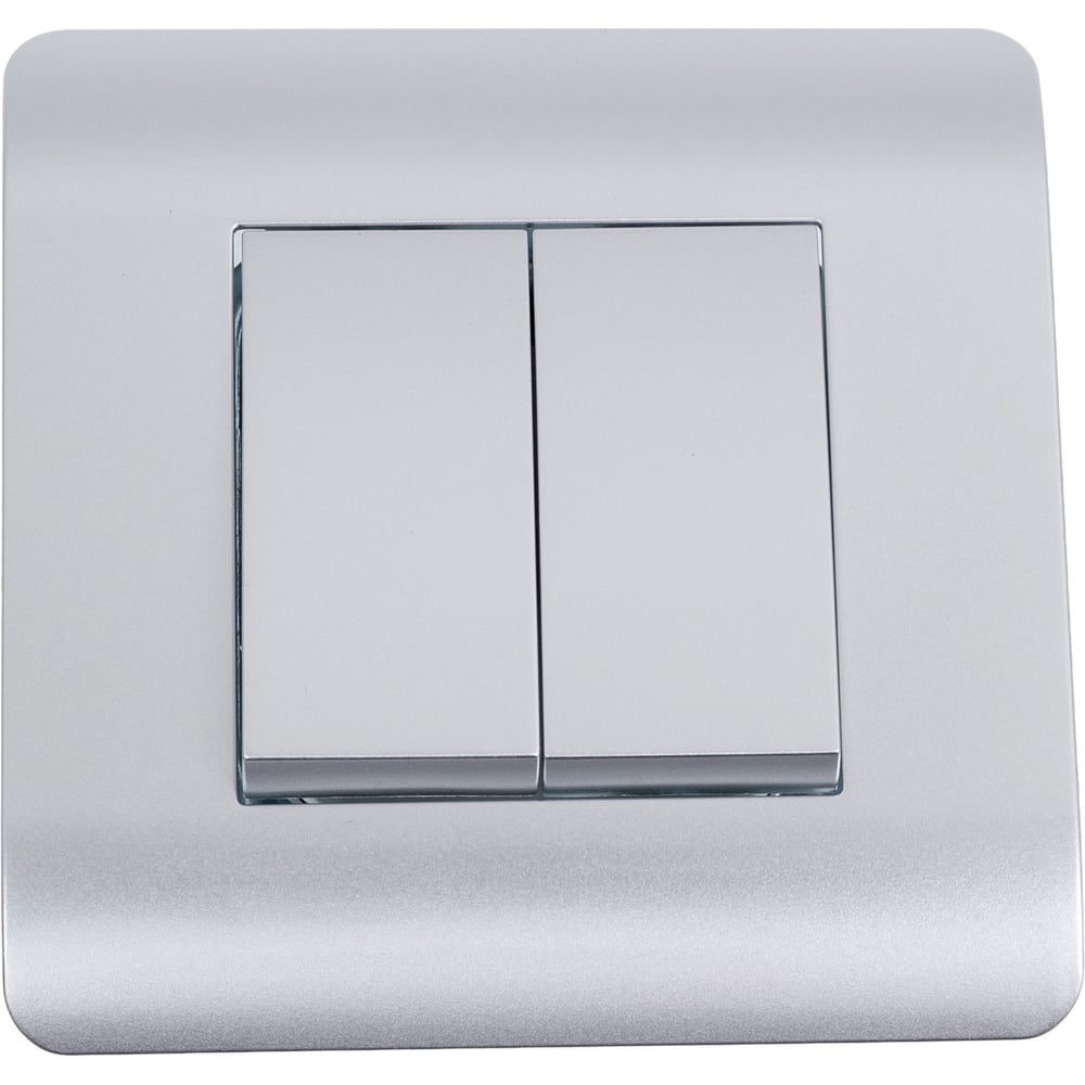 Изображение товара Выключатель 2-клавишный CHINT NEW3-E 10А серебро для освещения