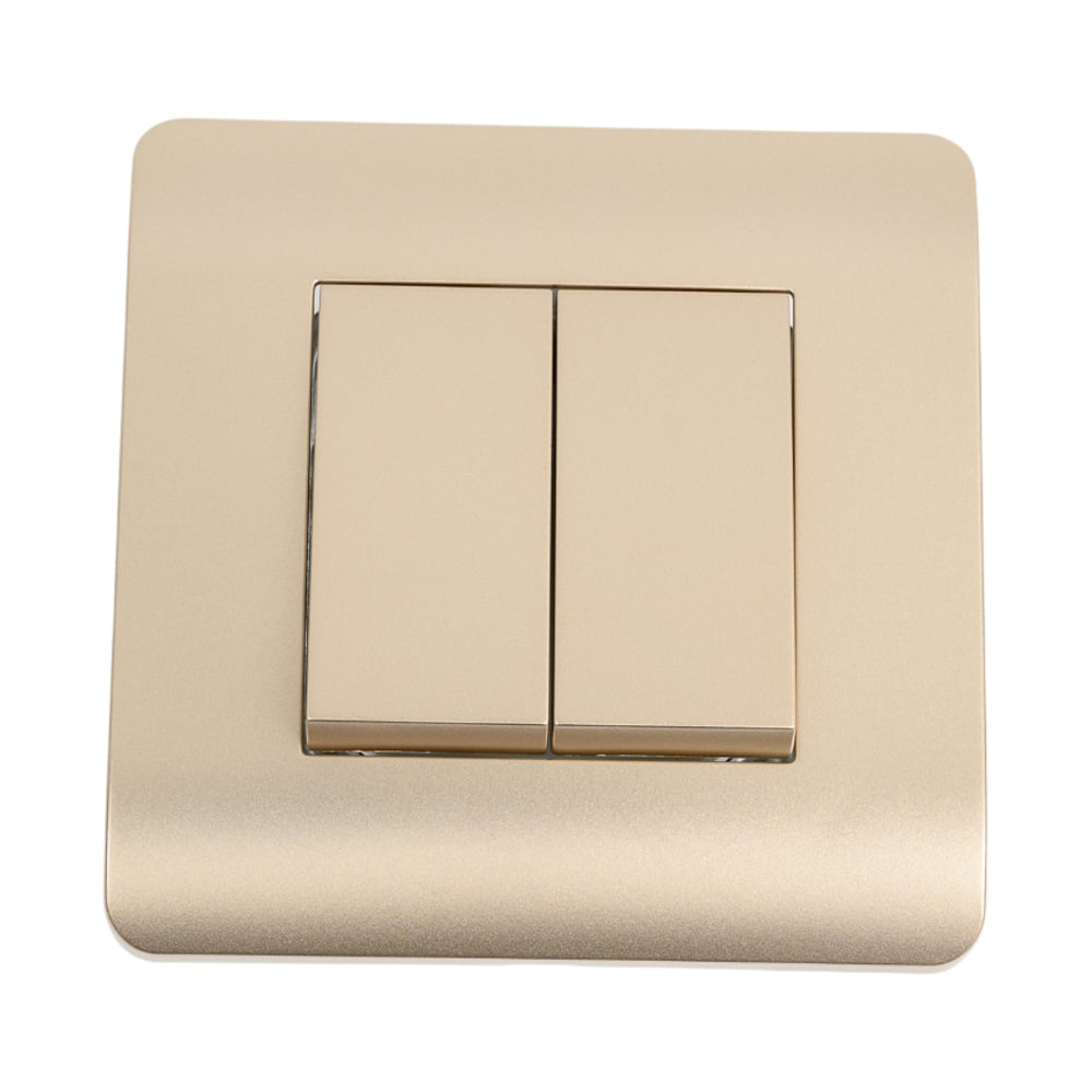 Изображение товара Выключатель 2-клавишный CHINT NEW3-E 10А шампань для освещения