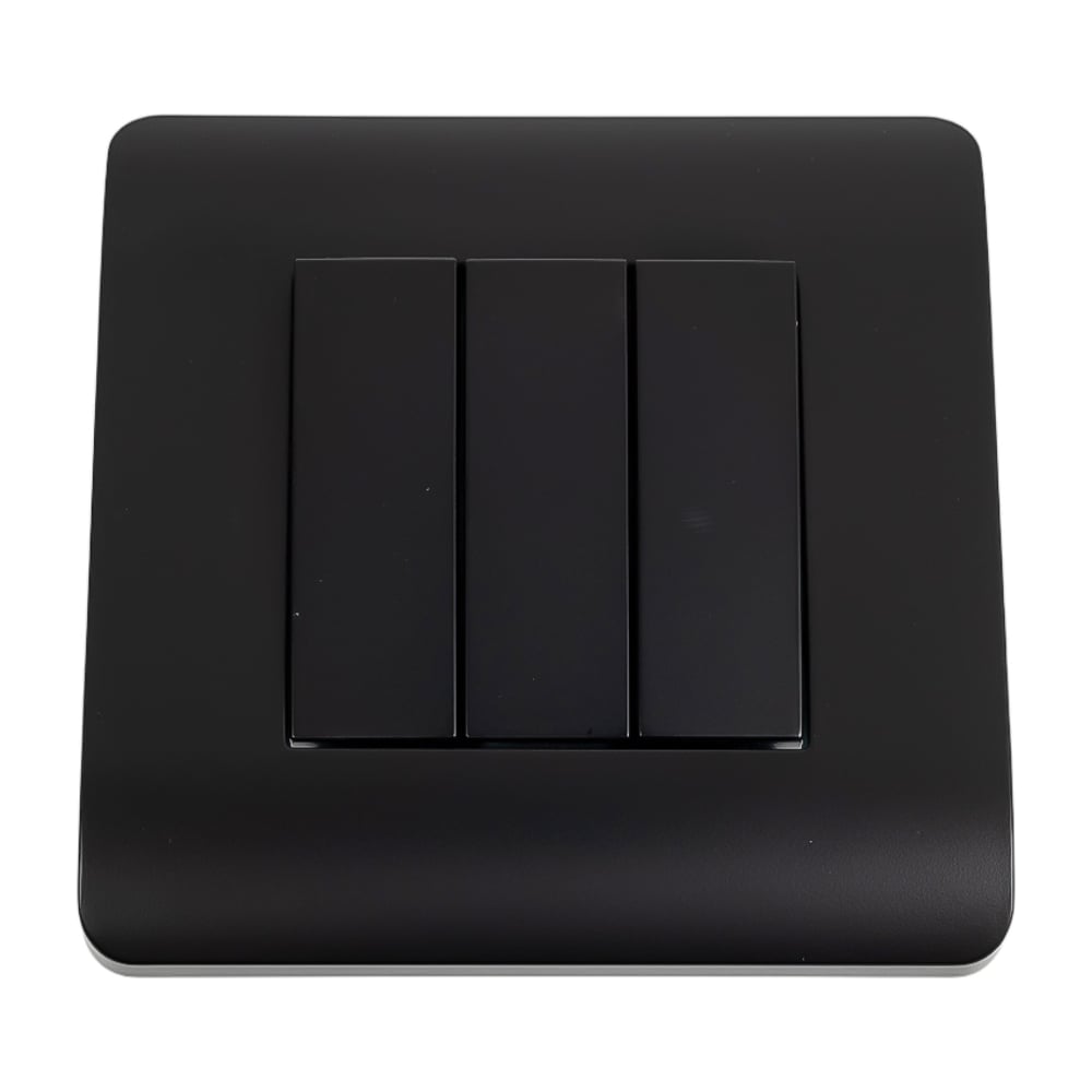 Изображение товара Выключатель 3-клавишный CHINT NEW3-E 10А черный для освещения