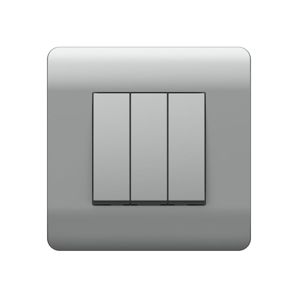 Изображение товара Выключатель 3-клавишный CHINT NEW3-E 10А серебро для освещения