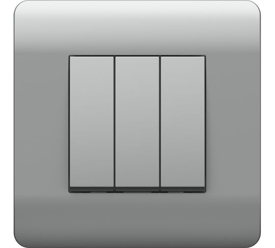 Изображение товара Выключатель 3-клавишный CHINT NEW3-E 10А, серебро 431462