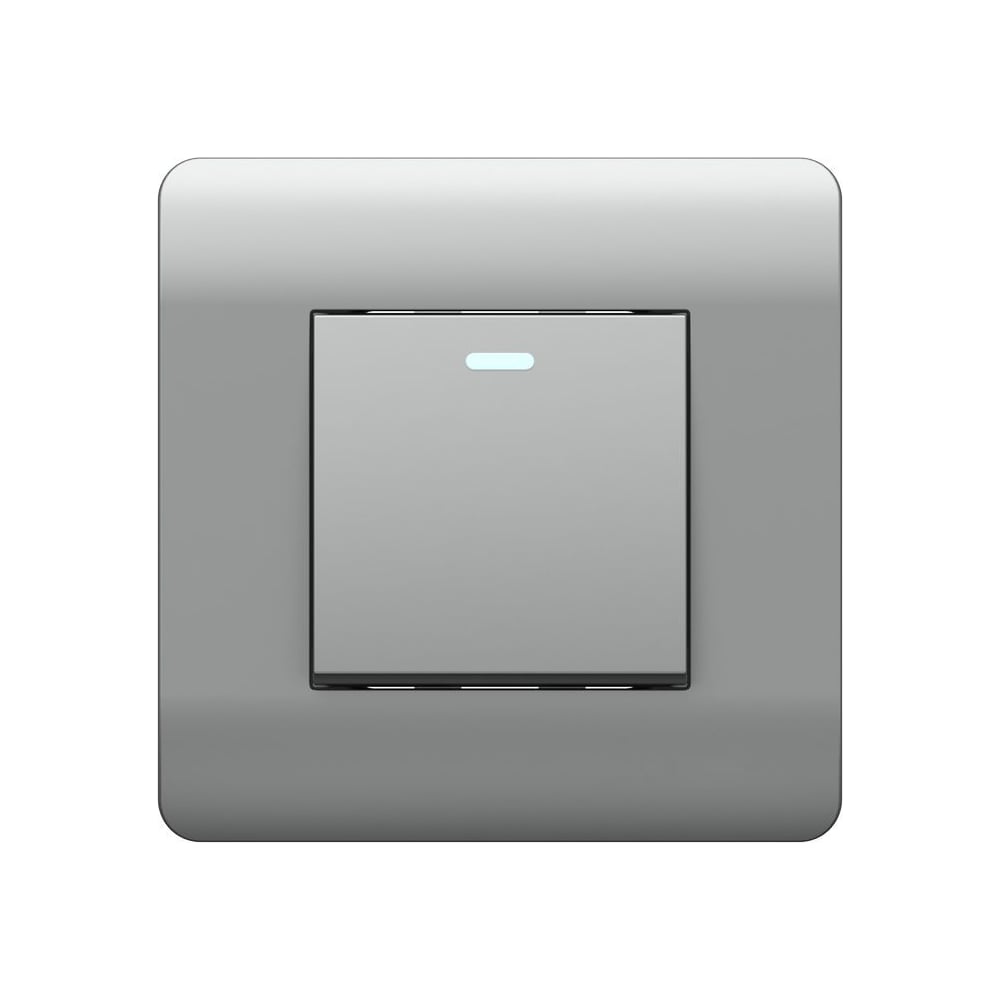 Изображение товара Переключатель 1-клавишный CHINT NEW3-E 10А с подсветкой серебро