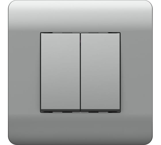 Изображение товара Переключатель 2-клавишный CHINT NEW3-E 10А, серебро 431391