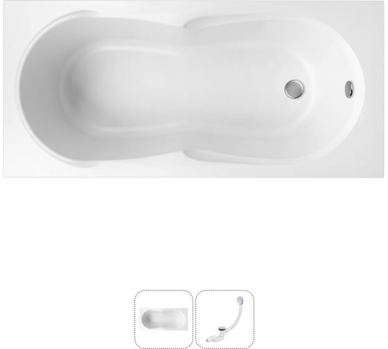 Изображение товара Акриловая ванна Lavinia Boho Easter Pro в наборе 2 в 1: акриловая ванна, слив-перелив 202010737