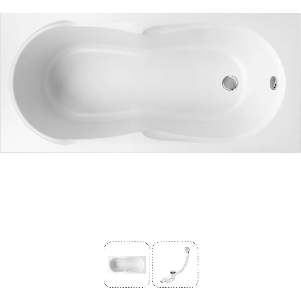 Изображение товара Акриловая ванна Lavinia Boho Easter Pro 190 л, прямоугольная, белая, встроенная