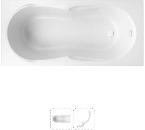 Изображение товара Акриловая ванна Lavinia Boho Easter Pro в наборе 2 в 1: акриловая ванна, слив-перелив 202010782