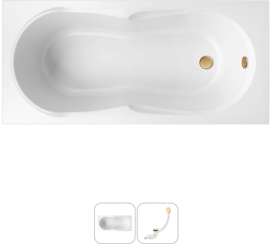 Изображение товара Акриловая ванна Lavinia Boho Easter Pro в наборе 2 в 1: акриловая ванна, слив-перелив 202010875