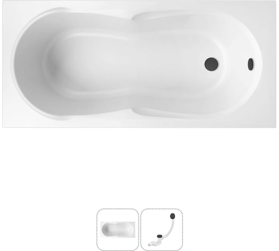 Изображение товара Акриловая ванна Lavinia Boho Easter Pro в наборе 2 в 1: акриловая ванна, слив-перелив 202010830