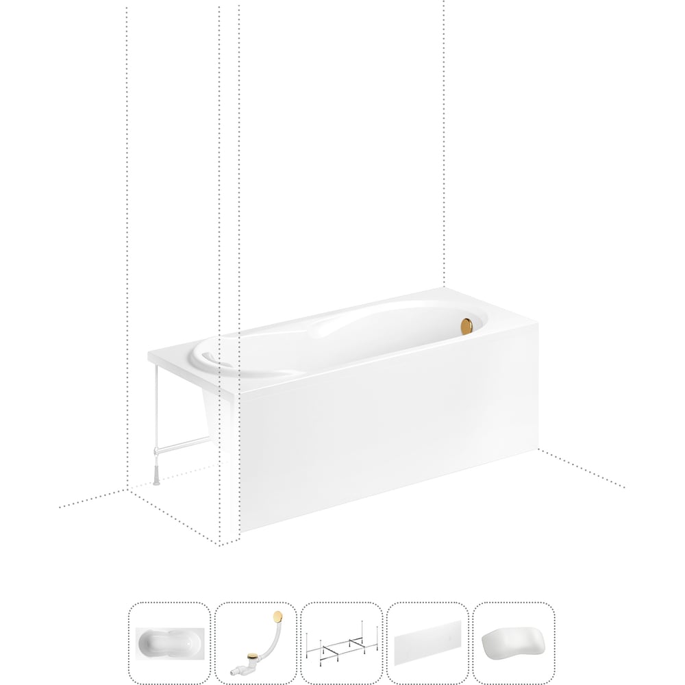 Изображение товара Акриловая ванна Lavinia Boho Easter Pro 5 в 1 белая прямоугольная