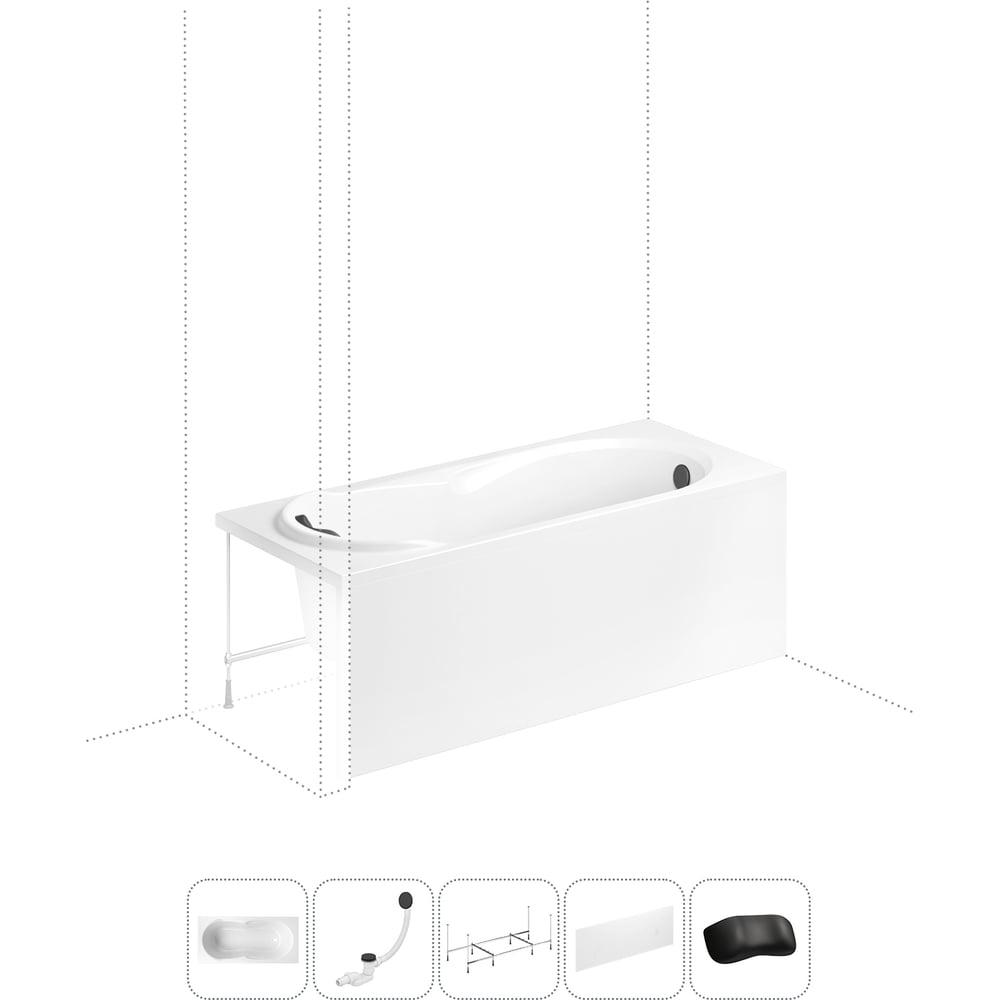 Изображение товара Акриловая ванна Lavinia Boho Easter Pro 1600 мм 5 в 1