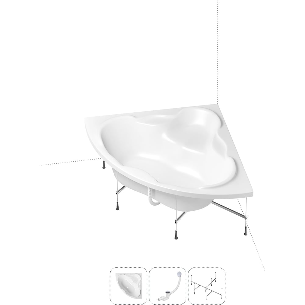 Изображение товара Акриловая ванна Lavinia Boho Elegant 2-х местная в наборе 3 в 1