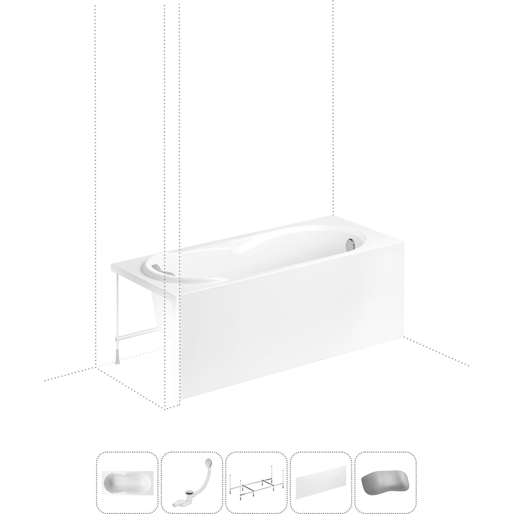 Изображение товара Акриловая ванна Lavinia Boho Easter Pro 5 в 1 прямоугольная белая